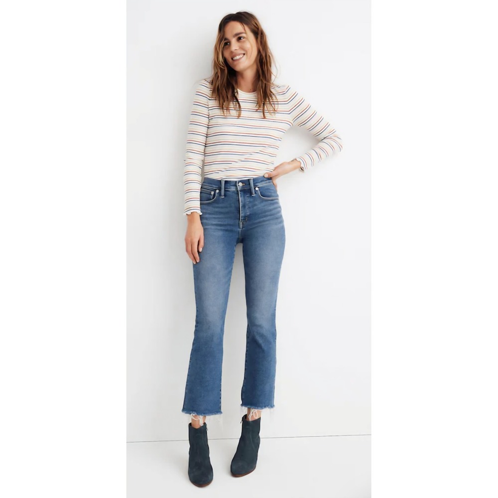 Madewell Cali Demi Boot Jeans Size 25 Medium Wash Mid Rise